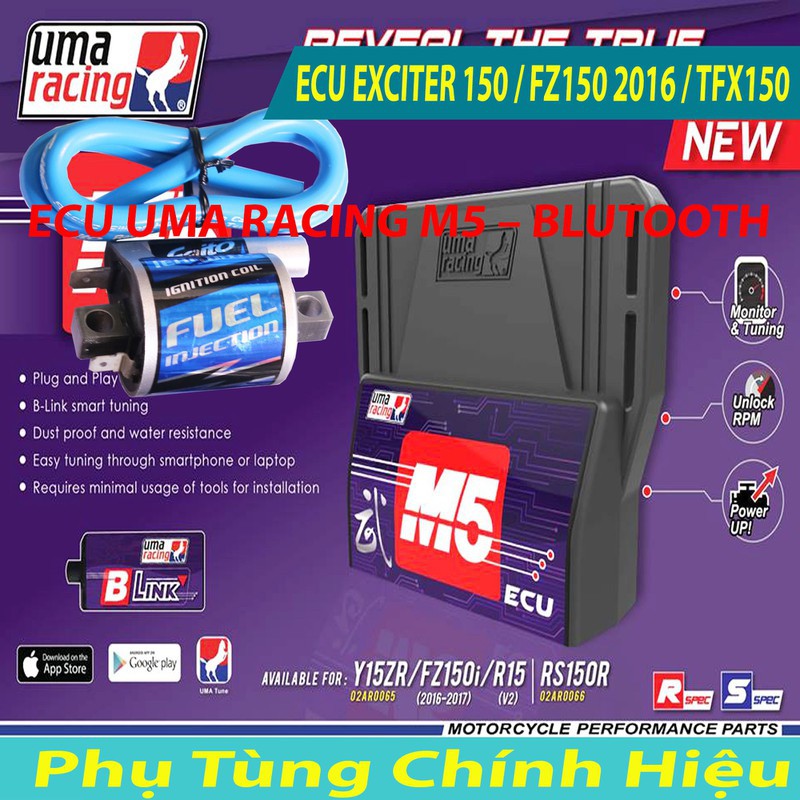 COMBO ECU UMA M5 BLUTOOTH và Mobin Sườn FAITO Fi CHO EXCITER 150, MX KING, FZ 150 2016, TFX 150