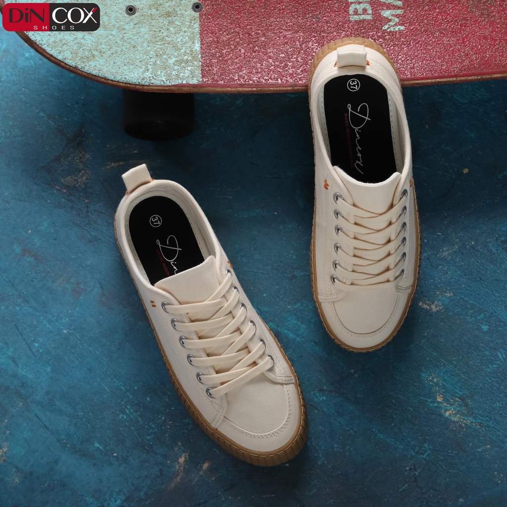 Giày Sneaker Vải Unisex DINCOX D27 WHITE Đơn Giản Hiện Đại