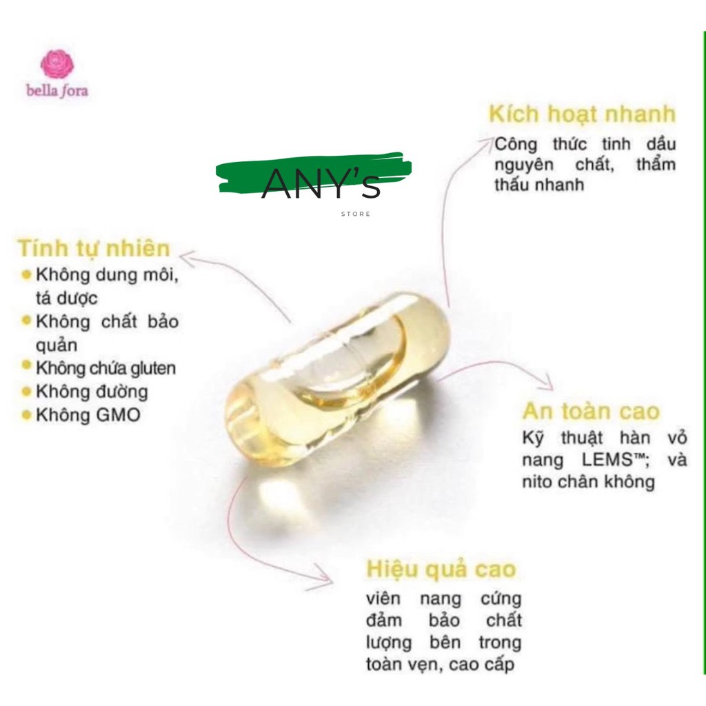 Viên Uống Thơm Cơ Thể Tăng Cường Nội Tiết Bella Fora Nhập Khẩu Nhật Bản Hộp 35 Viên