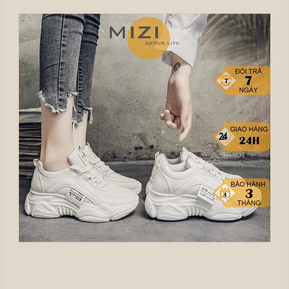Giày thể thao nữ sneaker trắng độn đế thời trang giá rẻ freeship TT25