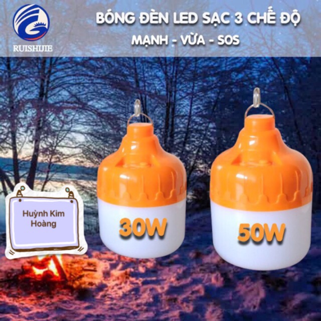 BÓNG ĐÈN LED TRỤ TREO SẠC TÍCH ĐIỆN 30W-50W