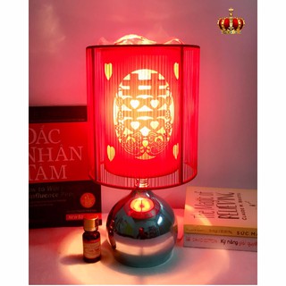 Đèn xông tinh dầu đẹp ''Song Hỷ'' + 1 tinh dầu cam ngọt 10ml ( Inbox để tư vấn )