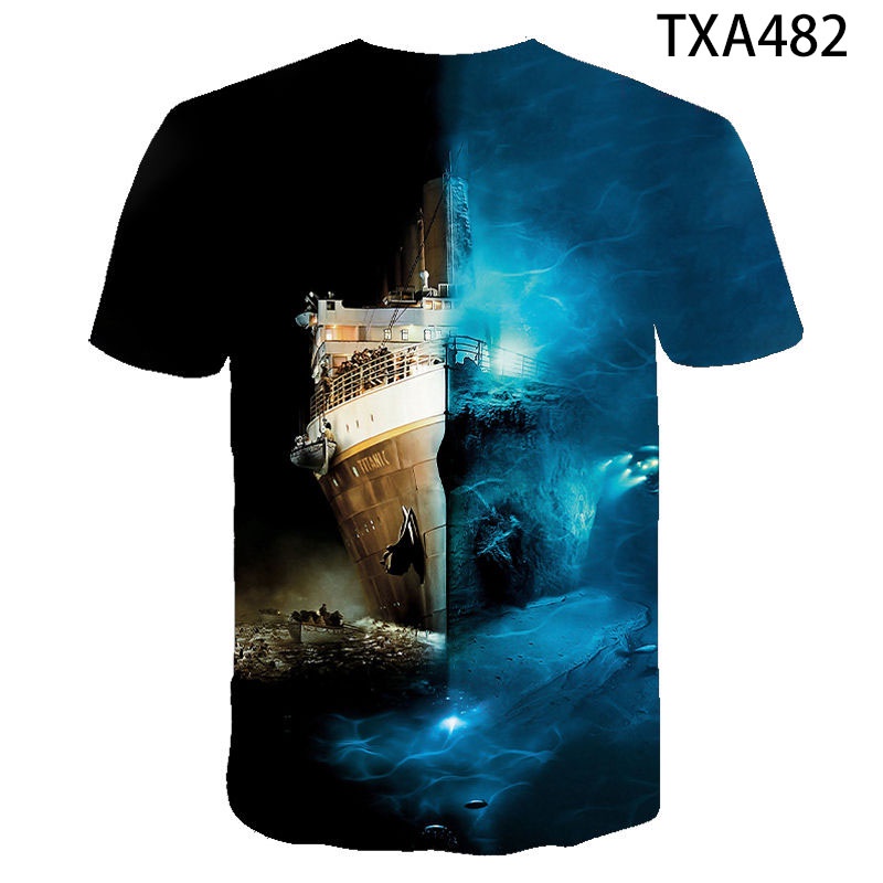 Áo Thun Tay Ngắn In Hình Tàu Titanic 3D Thời Trang Mùa Hè Cho Bé