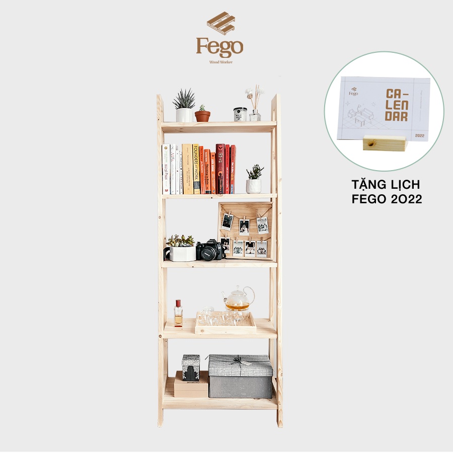 [Mã SKAMSALE12 giảm 10% đơn 200K] [Freeship HN] Giá sách gỗ thông Decor Fego|Kệ đứng Harmon|Trang trí nhà cửa