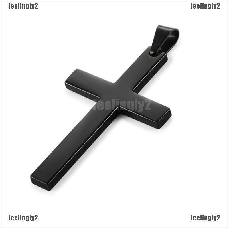 Chuỗi vòng cổ chữ thập màu đen bóng