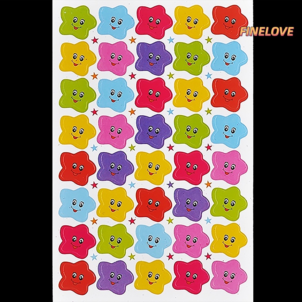 Sticker Dán Hình Ngôi Sao Mặt Cười Hoạt Hình Nhiều Màu Sắc Dành Cho Trẻ Em