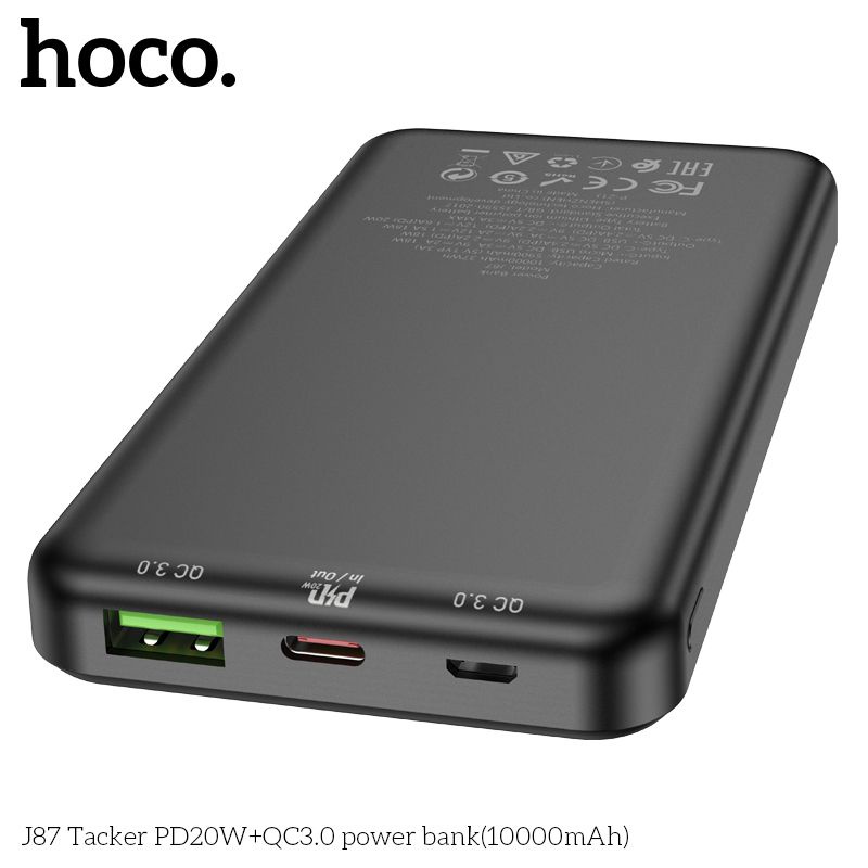 Sạc Dự Phòng PD 20w Và QC 3.0. Hoco J87 10000MAH , Cổng Sạc Type-c Sạc Đảo Chiều