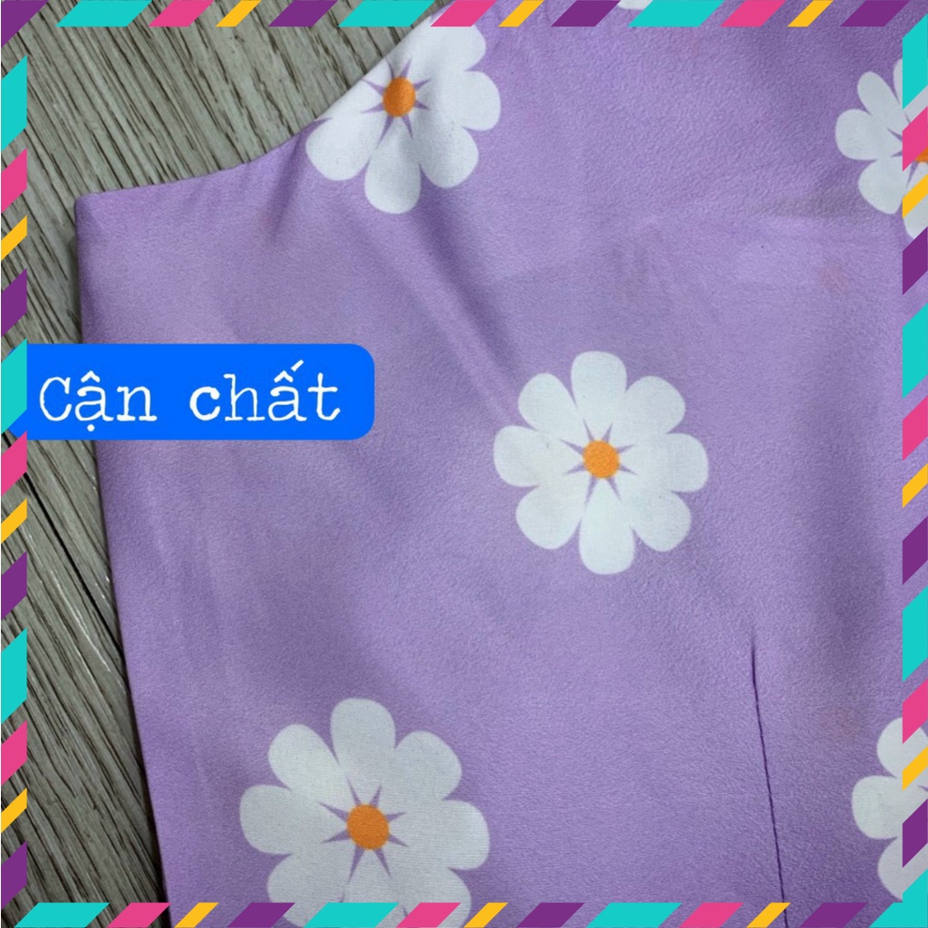 Sét Váy Xinh Dạ Tiệc Đẹp Hit • Váy Hai Dây Hoa Cúc Tím ✨ Đầm 2 Dây Tim Tím Hoa Cúc Trắng Dáng Ngắn Ulzzang