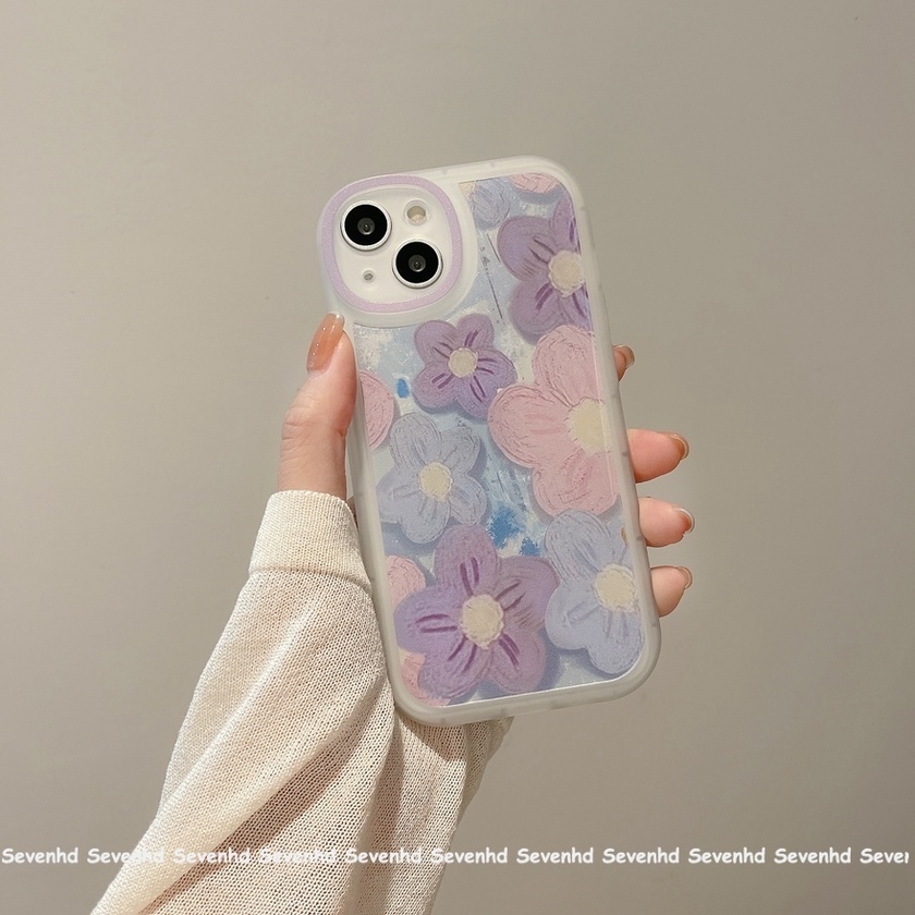 Ốp Điện Thoại Họa Tiết Hoa Thời Trang Cho iPhone 13 12 11 Pro Max SE2020 X XR Xs Max