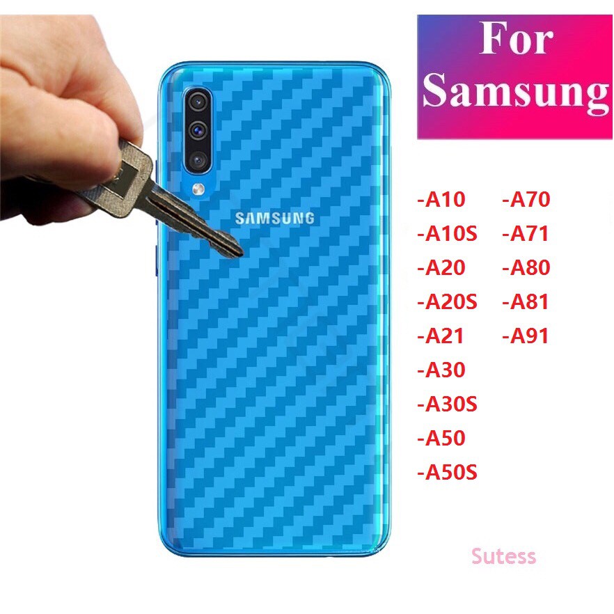Tấm phim sợi carbon dán trang trí mặt sau cho Samsung Galaxy A10 A10s A20 A20S A30 A50 A50S A30S A70 A21 A51 A71 A81 A80 A91 | BigBuy360 - bigbuy360.vn
