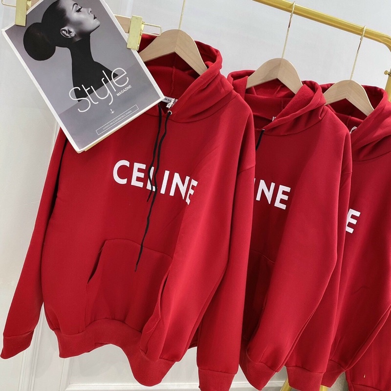 [CÓ ẢNH THẬT] Áo Nỉ Hoodie CELINE Chất Nỉ Coton FREESIZE Phong Cách Trẻ Trung