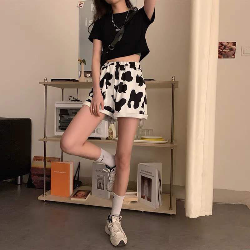 Quần short in loang bò sữa,ANMINH,chất thun mát so hot