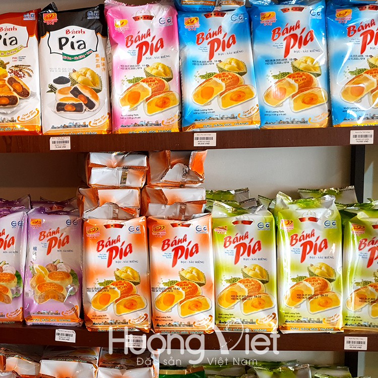 Bánh pía đậu xanh sầu riêng trứng muối Tân Huê Viên 320g, bánh pía Sóc Trăng chính hãng