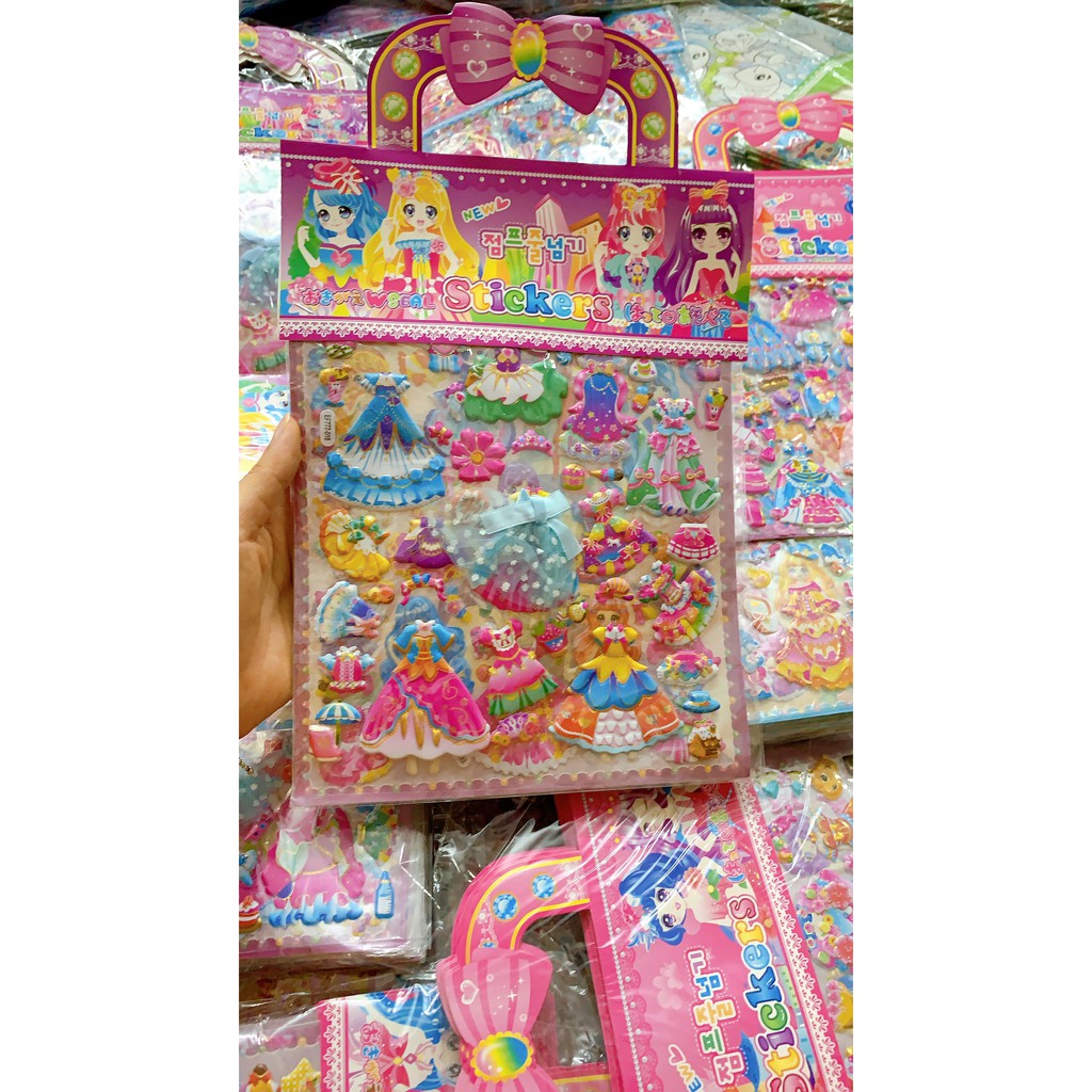 COMBO 6 TẤM MIẾNG DÁN CÔNG CHÚA THAY VÁY /STICKER DÁN TRANG TRÍ CÔNG CHÚA 3D SIÊU XINH
