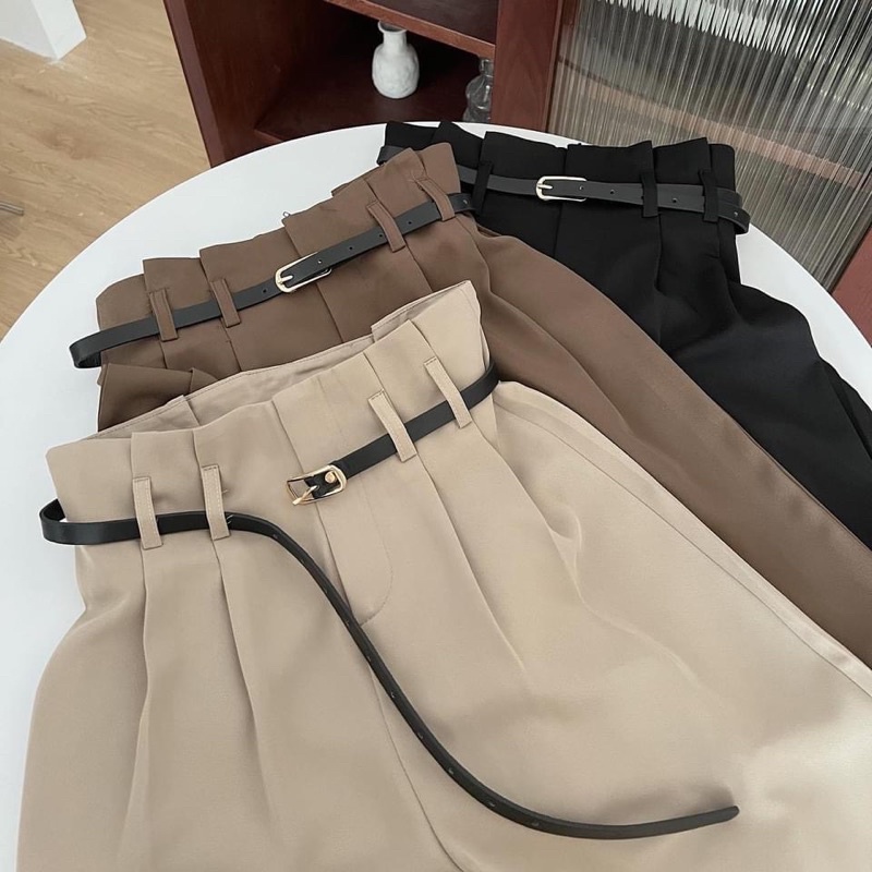 QUẦN XUÔNG CẠP CAO KÈM ĐAI PHONG CÁCH HÀN QUỐC L1 MS21572