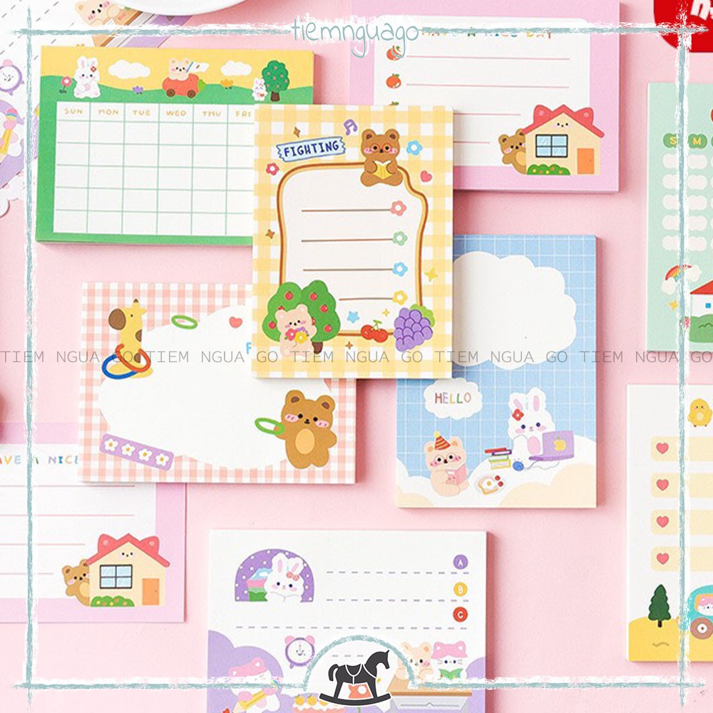 Tập 50 Note Lovely Memo Giấy Note Ghi Chú Cute Dễ Thương Trang Trí Bullet Journal - Tiệm Ngựa Gỗ