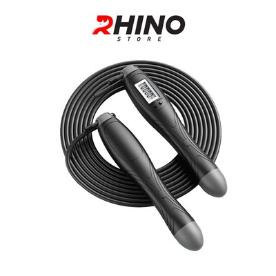 Dây nhảy thể thao, lõi thép cao cấp Rhino J101 đếm số tự động, đếm calo, km