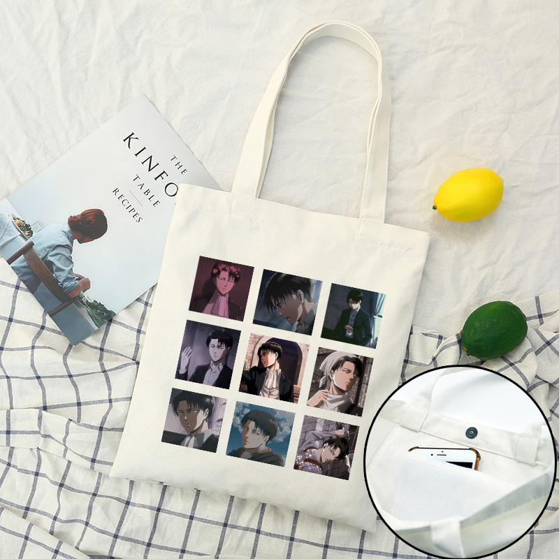 Anime Tấn Công Titan Túi Vải Dung Tích Lớn Nhật Bản Thường Ngày Mua Sắm Túi Bông Tai Kẹp Gothic Nữ Túi Đeo Vai