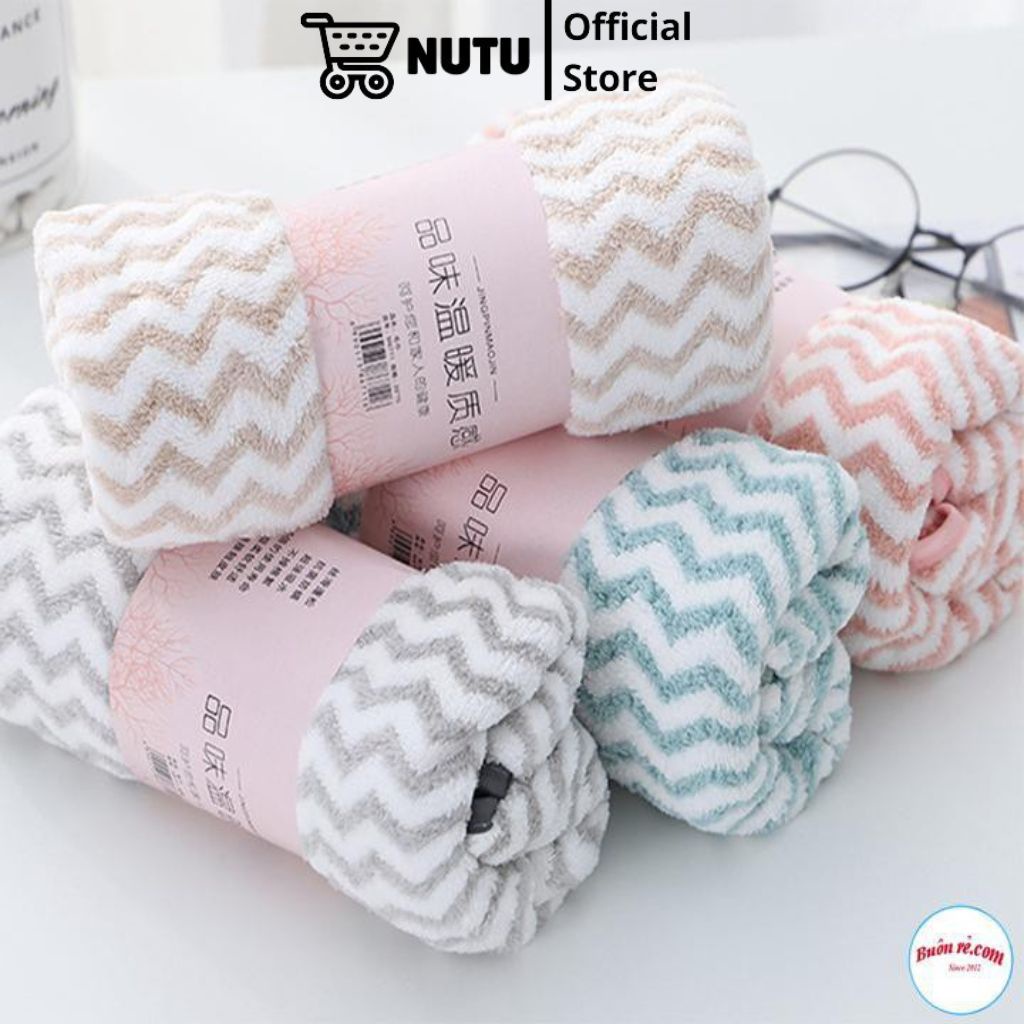 Khăn Mặt Lông Cừu Siêu Mềm Mại Xuất Hàn Vân Kẻ Sọc Nhiều Màu