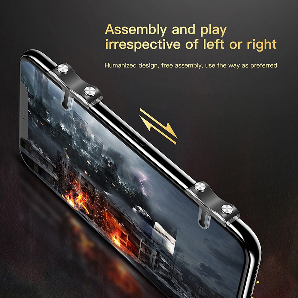 Bộ giá đỡ gamepad có nút hỗ trợ chơi game PUBG cho Smartphone / Tablet chính hãng Baseus G9 (Tặng móc gắn chìa khóa)