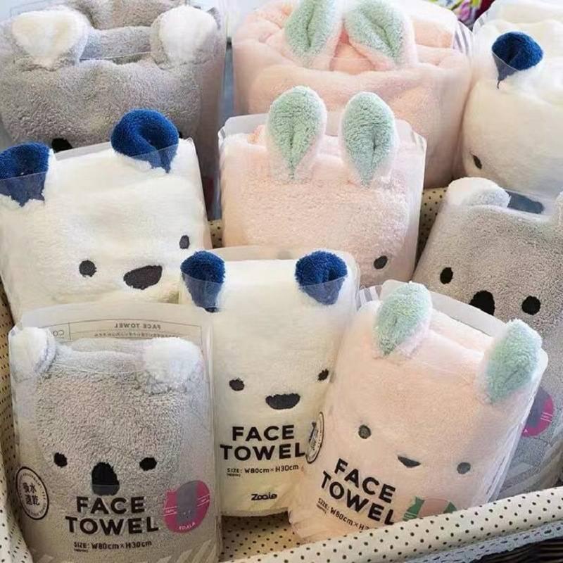 Trẻ em Nhật Bản hoạt hình dễ thương động vật khăn tắm bãi biển Khăn thấm hút nhanh khô Khăn