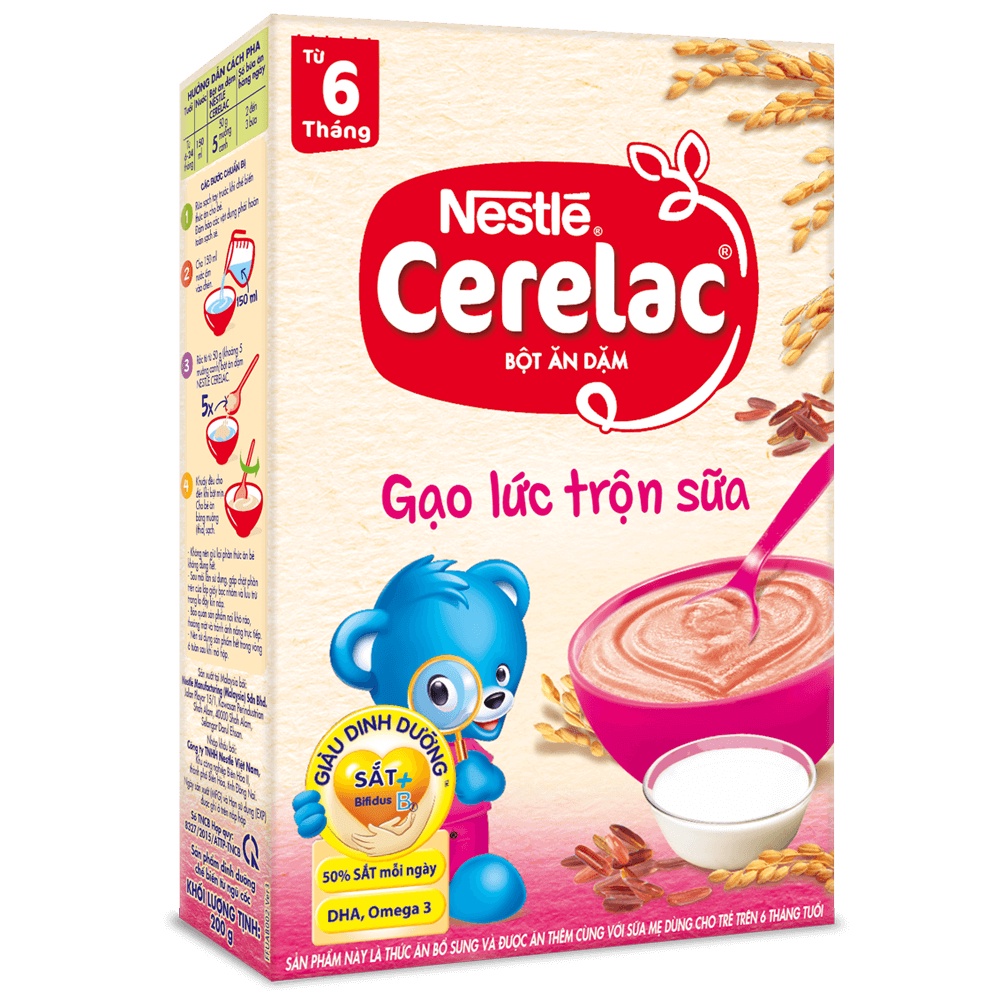 Bột ăn dặm Nestle Cerelac (đủ vị) 200g