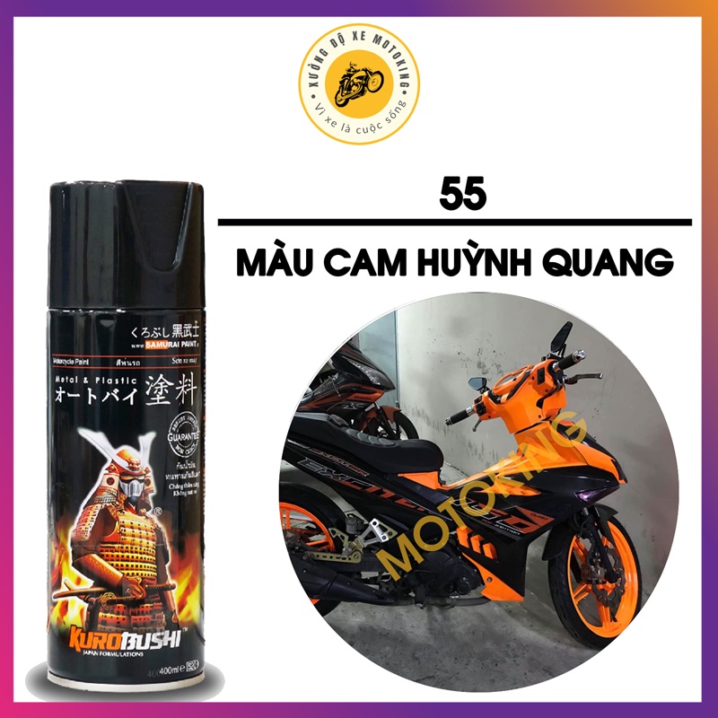 Combo sơn samurai màu cam huỳnh quang 2K chuẩn quy trình độ bền 5 năm 2K04 - UC1002 - 55 - 2K01