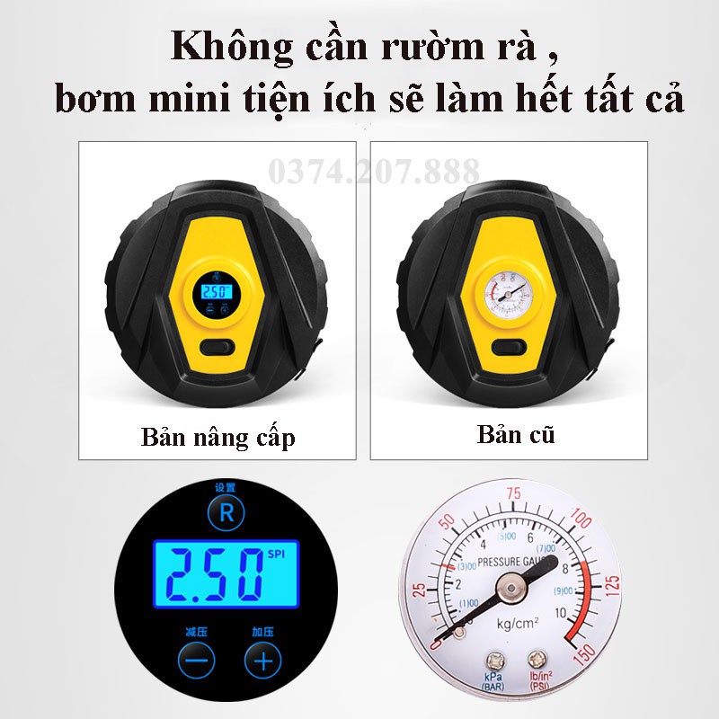 Bơm Lốp Ô Tô, Bơm Mini Dành Cho Xe Hơi Nhỏ Gọn, Tiện Dụng COCA T