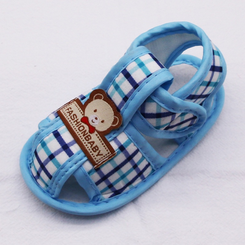 Xăng đan Cotton Đế Mềm Khoét Rỗng In Hình Gấu Thời Trang Mùa Hè Cho Bé