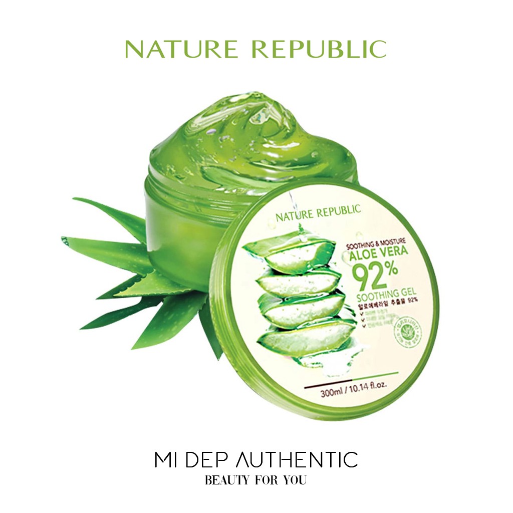 Gel Lô Hội Nature Republic - Dùng Làm Nước Rửa Tay Khô - Gel Dưỡng Ẩm Đa Năng 300ml