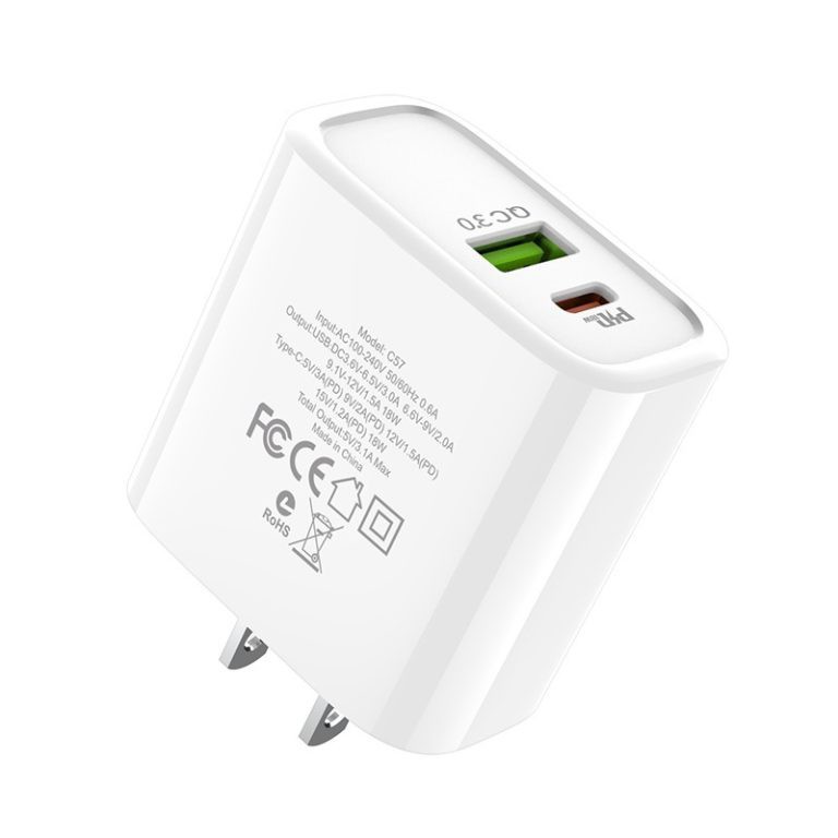 Bộ Sạc Nhanh Iphone C80A TYPE-C RA LIGHTNING PD 3.1A  20W QC 3.0 (EU)Bảo Hành Chính Hãng 12 Tháng 1 đổi 1