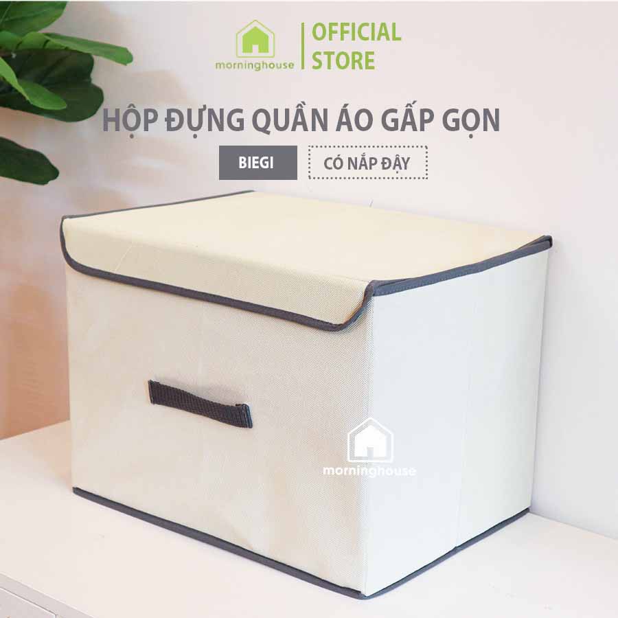 SIZE LỚN - HỘP ĐỰNG QUẦN ÁO GẤP GỌN CÓ NẮP VẢI DÀY CHỐNG THẤM NƯỚC