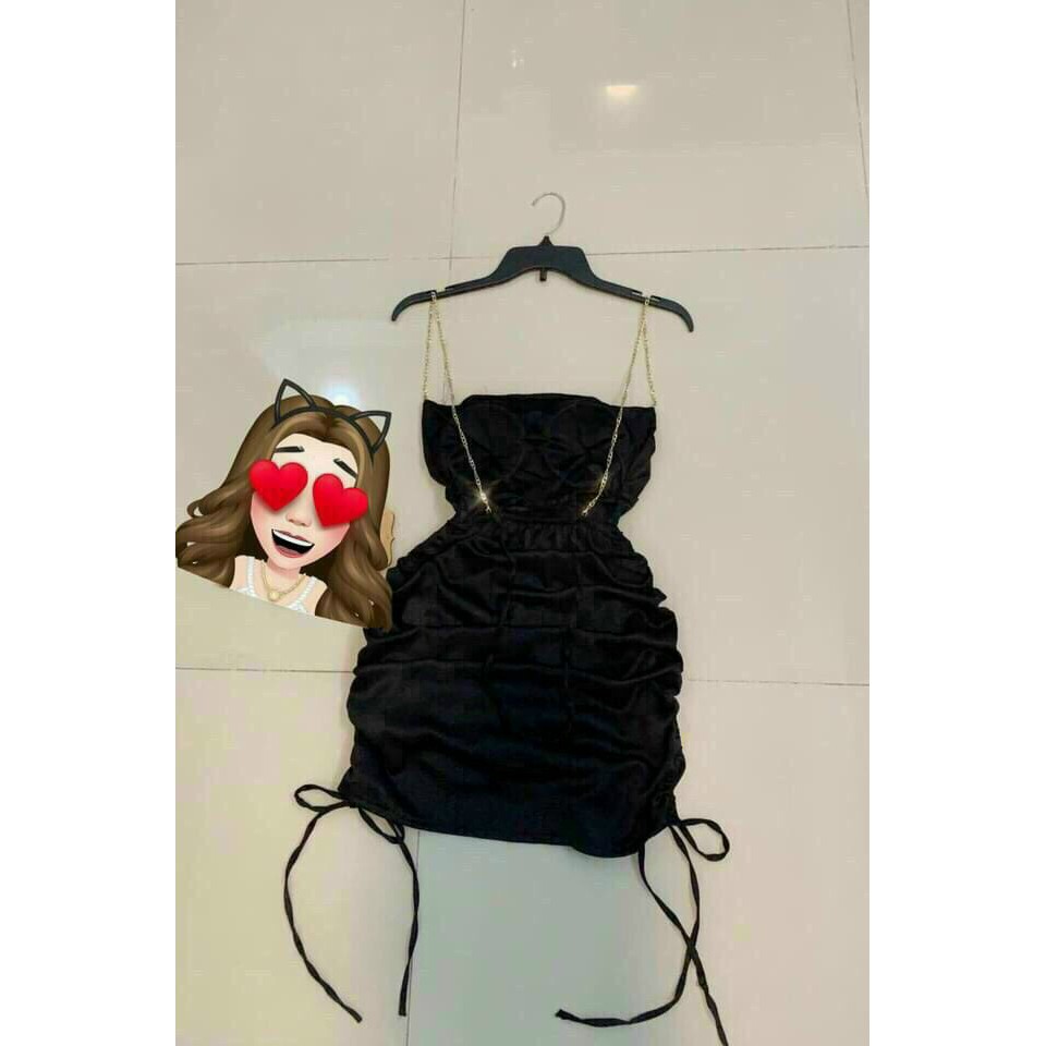 [HOT] ĐẦM BODY DÂY  XÍCH CÓ MÚT NGỰC RÚT DÂY 2 BÊN VỀ ĐỦ MÀU YL11321