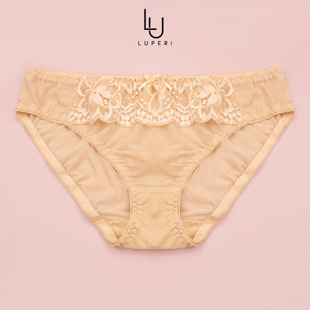 Quần Lót Lưới Phối Ren Luperi Dáng Bikini Cạp Vừa Quyến Rũ Chất Liệu Thông Thoáng SP79