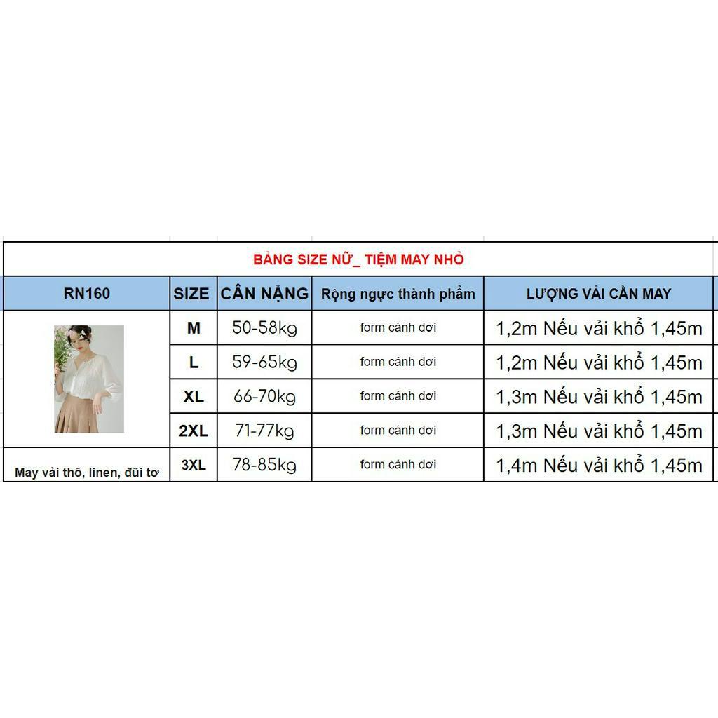 RN160_rập giấy may áo kiểu tay raglan