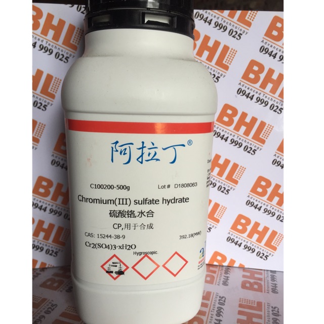 Hoá chất Chromium(III) sulfate hydrate CAS 15244-38-9 Cr2(SO4)3 aladdin lọ 500g chrom sunphat