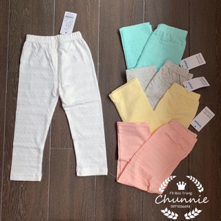 Quần legging cotton ren đục lỗ bé gái nhiều màu xuân hè thu đẹp