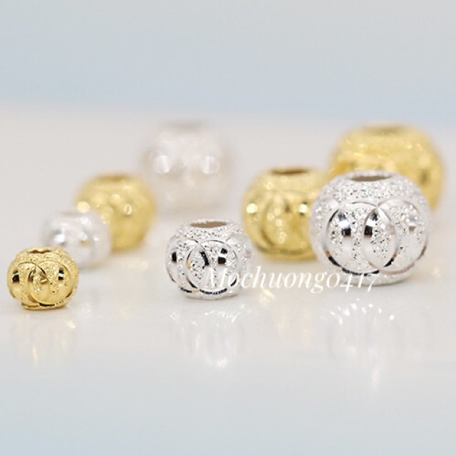 CHUYÊN SỈ  Charm bi cát bạc, bi cát 8mm hàng siêu đẹp - Bạc tốt loại 1, PH182