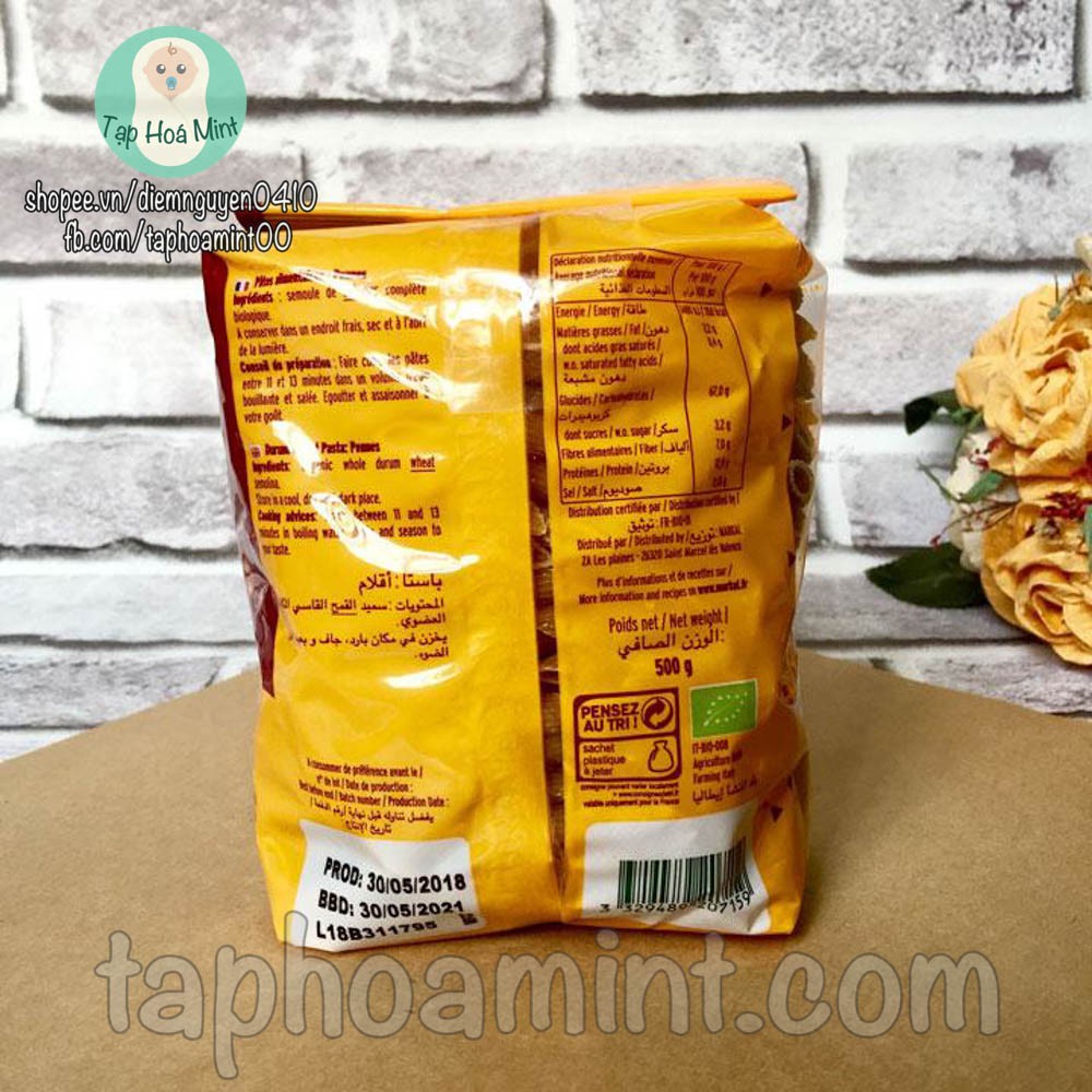 Mì ống hữu cơ penne Markal 500g