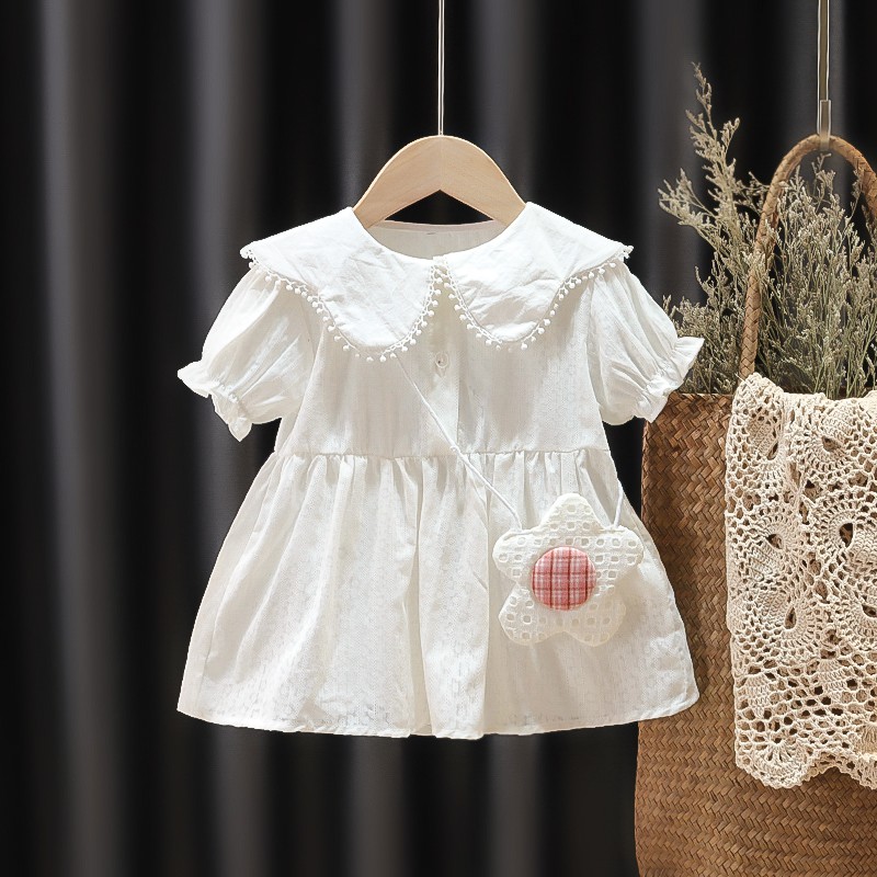 ❤Đầm Cổ Búp Bê Thời Trang Cho Bé ❤ Váy Bé Gái Miễn Phí Túi ❤Đầm Nữ Kiểu Dáng Thời Trang Thanh Lịch❤Váy Trẻ Em Váy Kẻ Sọc ❤