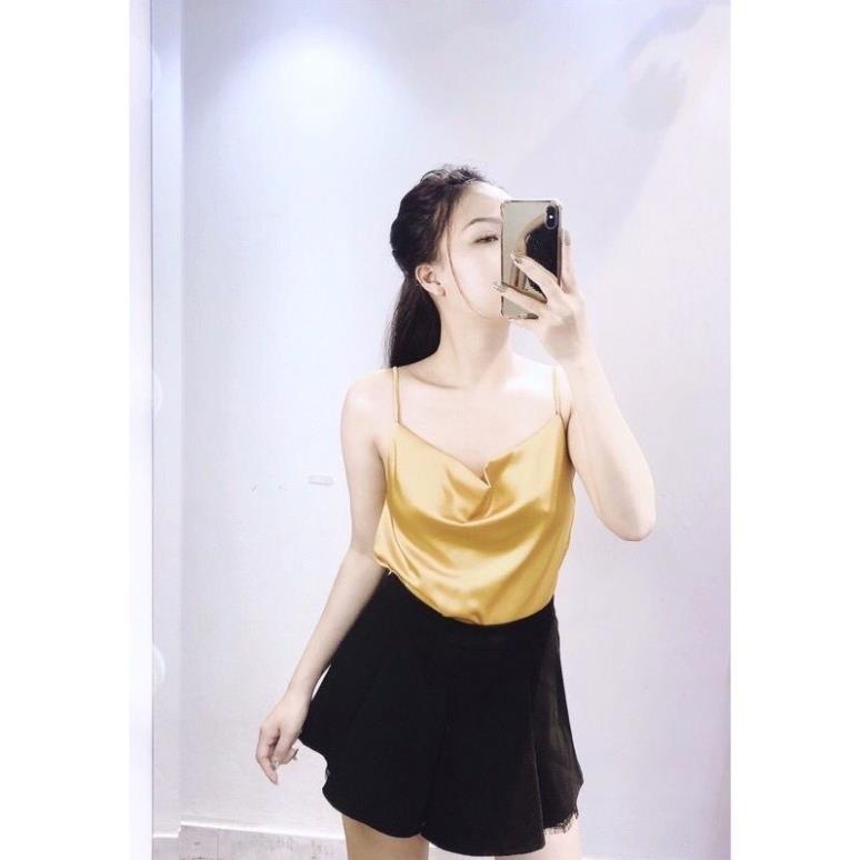 Áo hai dây nữ thiết kế cổ đổ quyến rũ - áo lụa mềm mịn thoáng mát | BigBuy360 - bigbuy360.vn