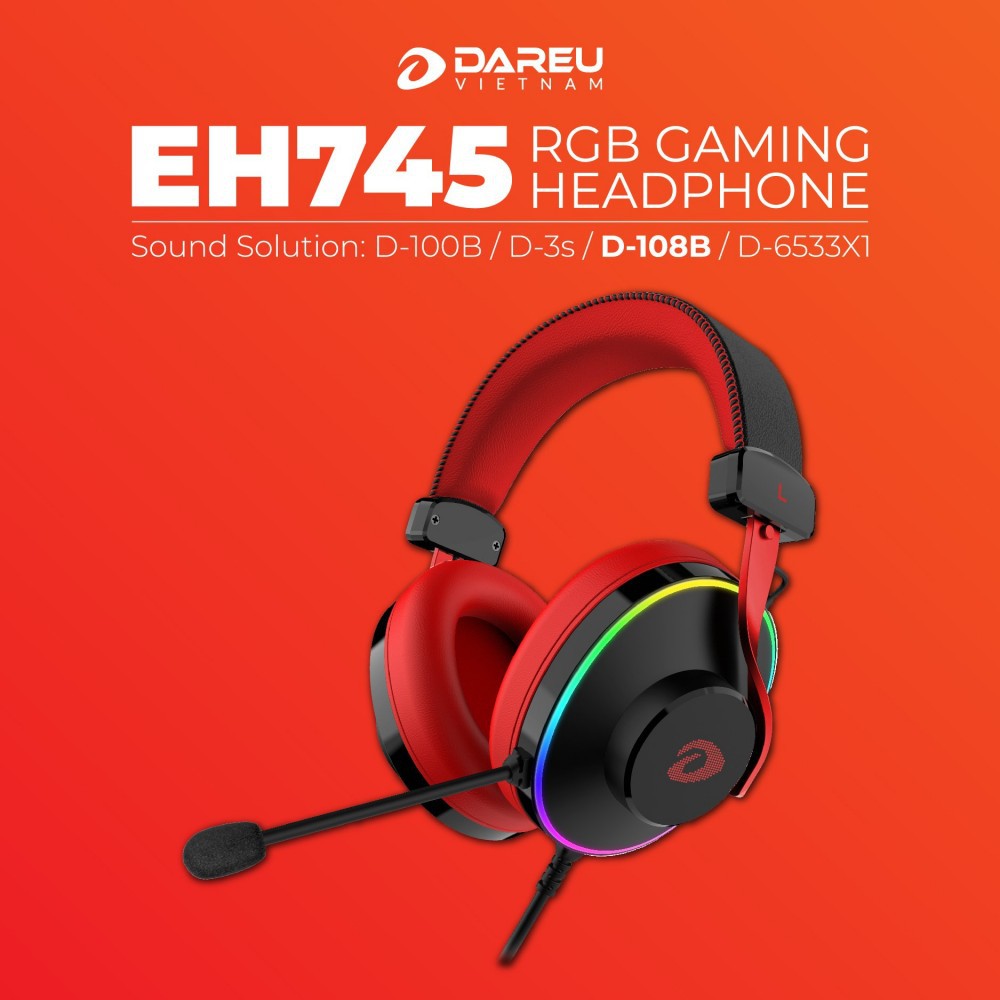 [Mã ELMALL300 giảm 7% đơn 500K] Tai nghe Gaming Dareu EH745 RGB giả lập 7.1 (20Hz-20KHz) | WebRaoVat - webraovat.net.vn