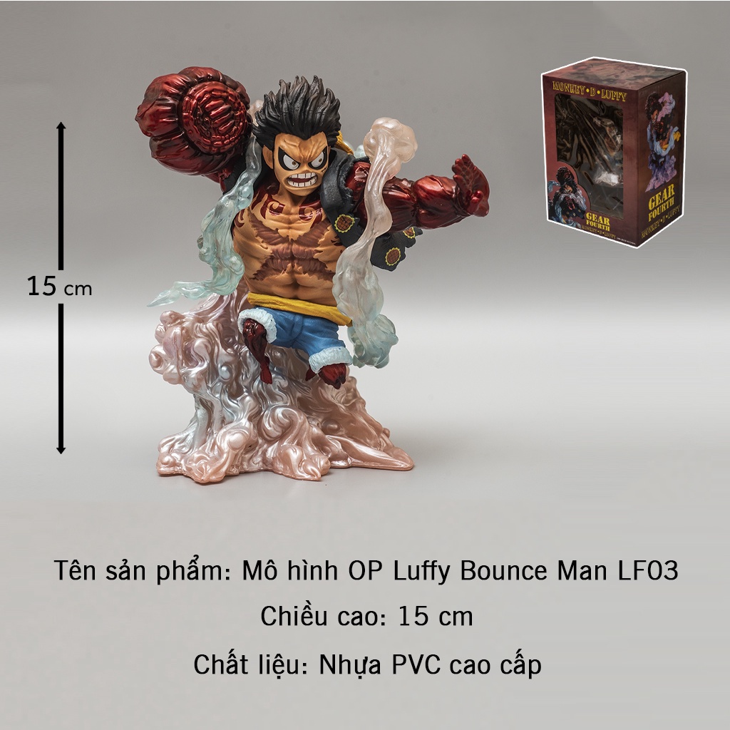 Mô hình One Piece Luffy Gear 4 Bounce Man cao 15cm, mô hình One Piece Figure Luffy băng Mũ Rơm Haki Shop
