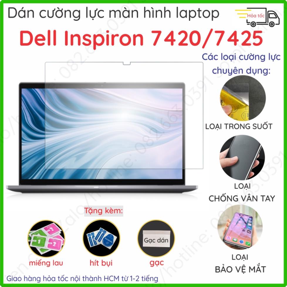 Dán cường lực Laptop Dell Inspiron 7420 / 7425 nano trong suốt , chống vân tay , bảo vệ mắt