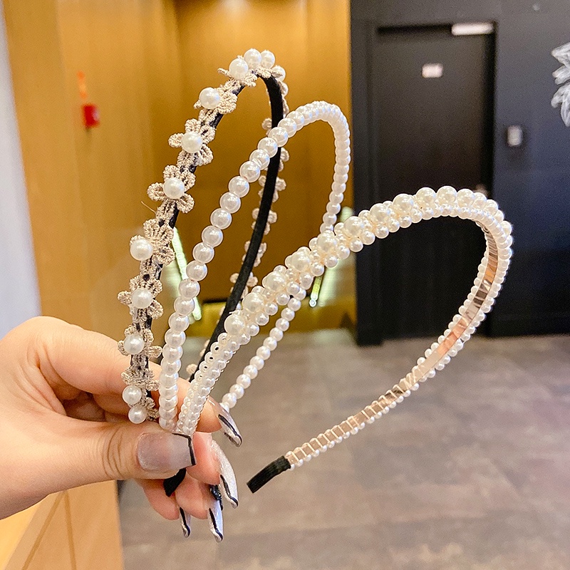 Băng Đô Đính Ngọc Trai Thiết Kế Mới Thời Trang Mùa Hè Theo Phong Cách Hàn Quốc