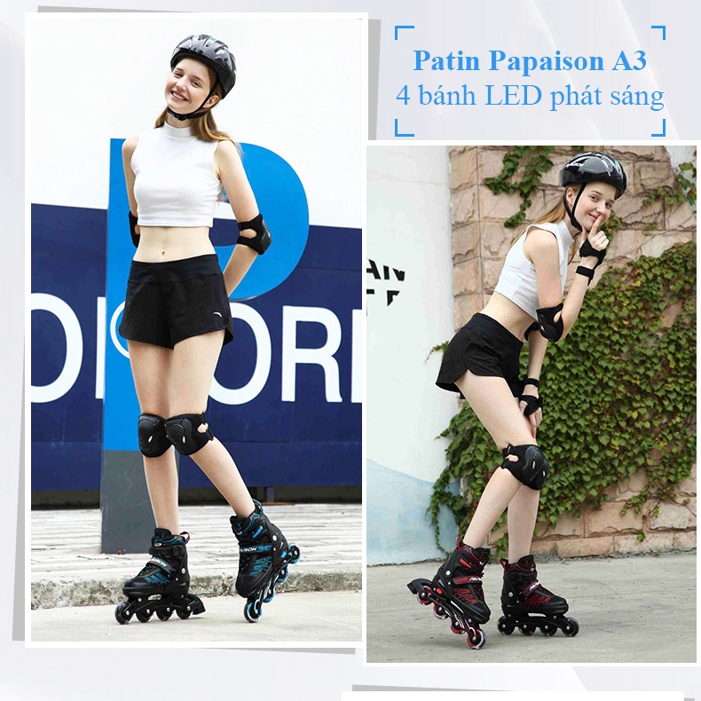 Giày trượt patin mẫu Papaison A3 có 8 bánh phát sáng