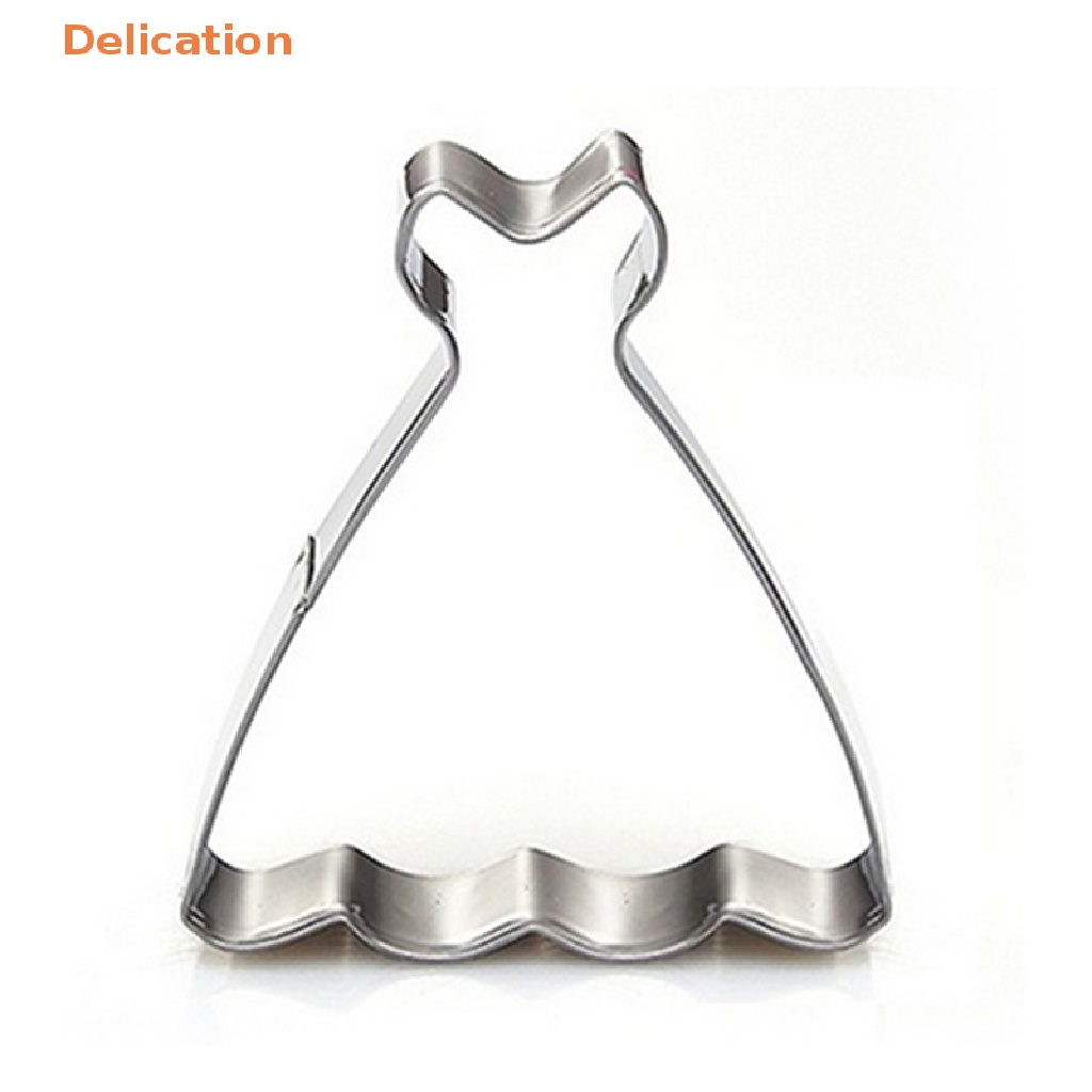 [Delication] Khuôn Cắt Bánh Quy Thạch Hình Váy Cưới Công Chúa Màu Bạc (Màu Sắc: Bạc)