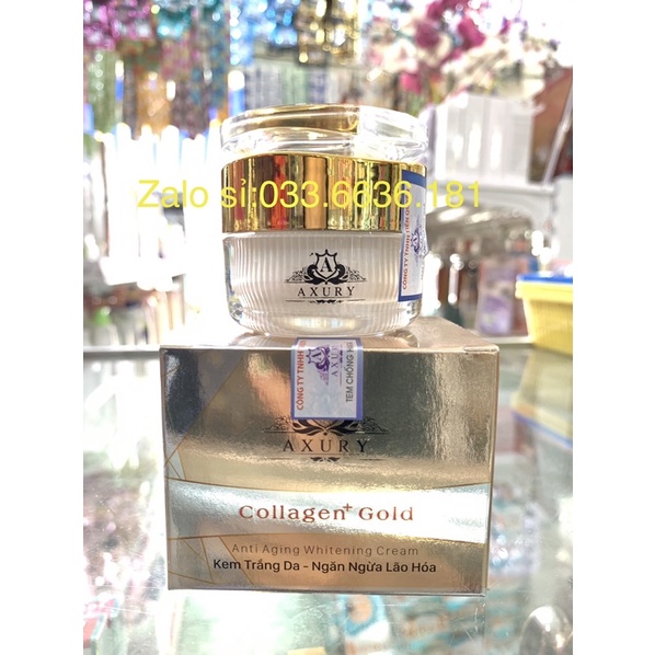 [chuẩn hàng ] kem Axury collagen+ gold dưỡng trắng,chống nắng,hết mụn,nám,tan nhang,đôi môi, hủ 15g