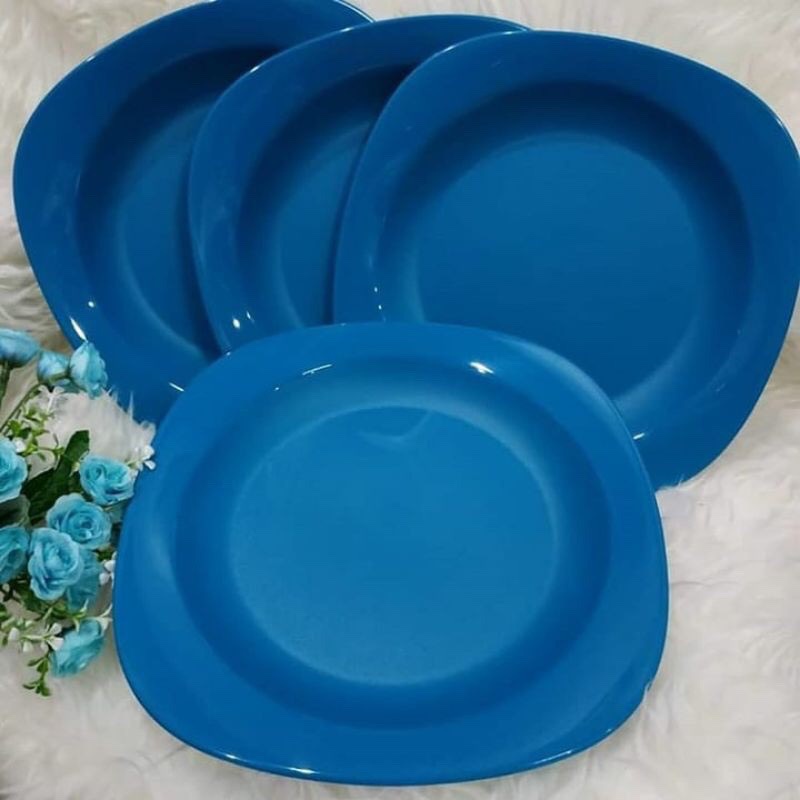 Dĩa tròn Blossom Plate Tupperware đáy lõm có thể xếp chồng nhựa nguyên sinh an toàn sức khỏe