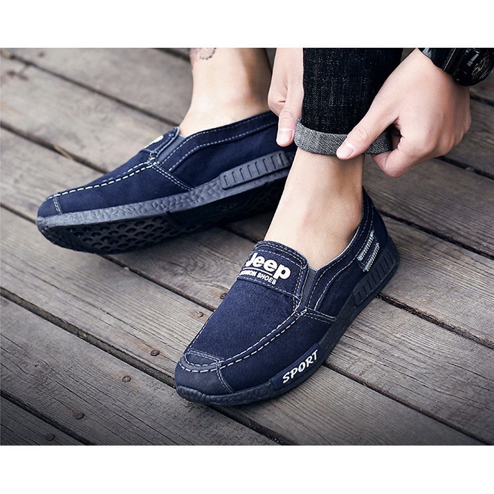 _giày nam lười vải bò đẹp G43 Spiso01